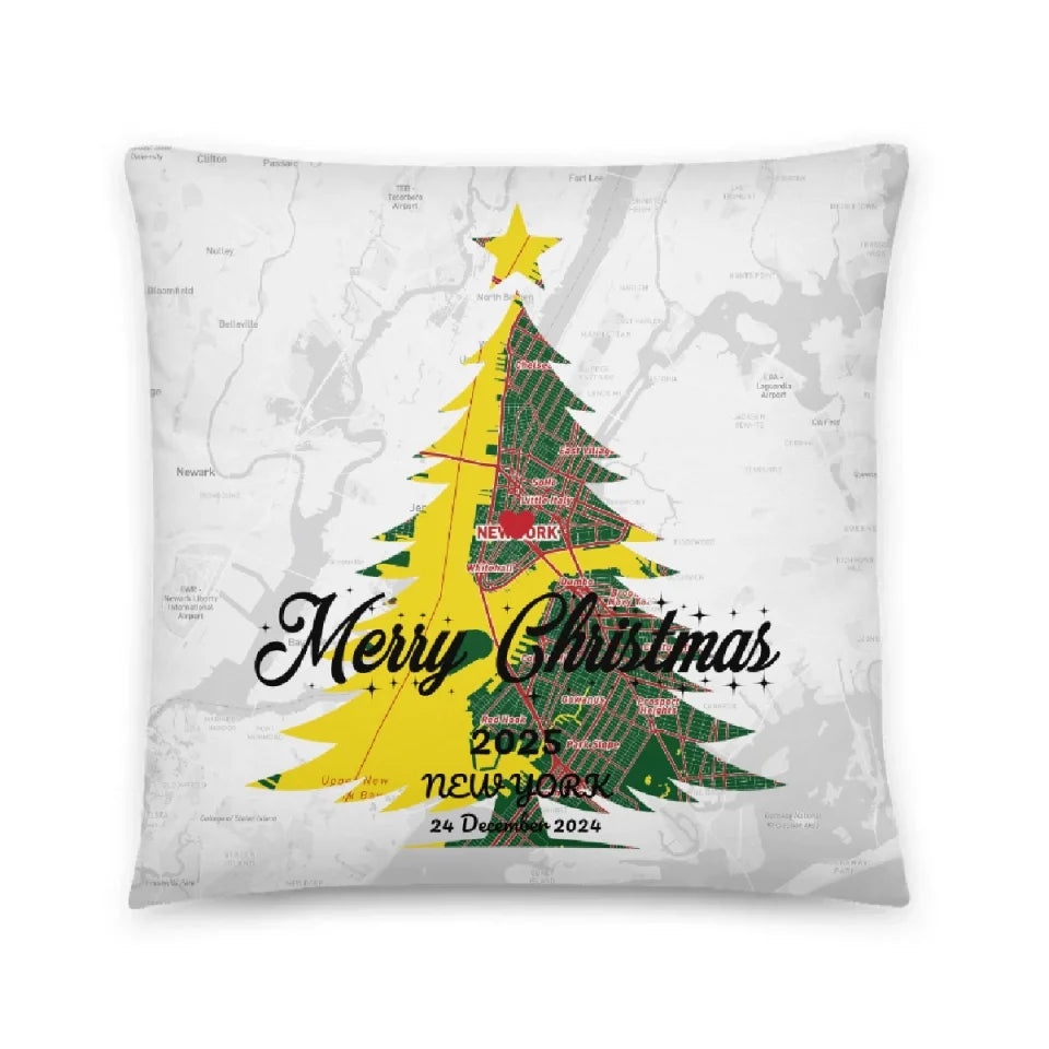 Personalized Pillow for Holiday | Custom Map Gift for the Festive Season