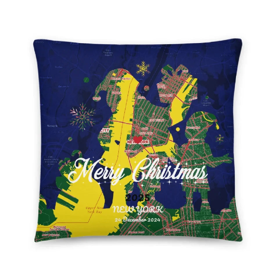 Personalized Pillow for Holiday | Custom Map Gift for the Festive Season