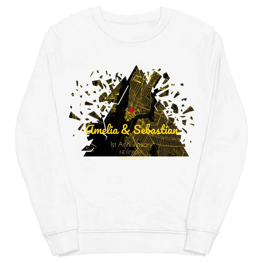 Unisex Organic Sweatshirt with Custom Map | Eco-Friendly Personalized Fashion