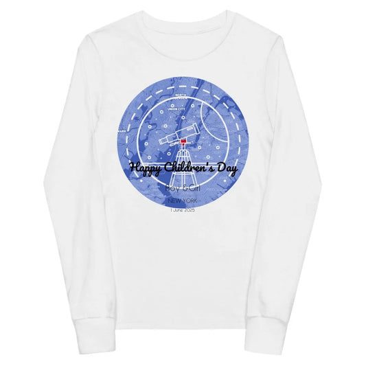 Youth Long Sleeve Tee with Custom Map | Soft & Durable Cotton Shirt for Kids