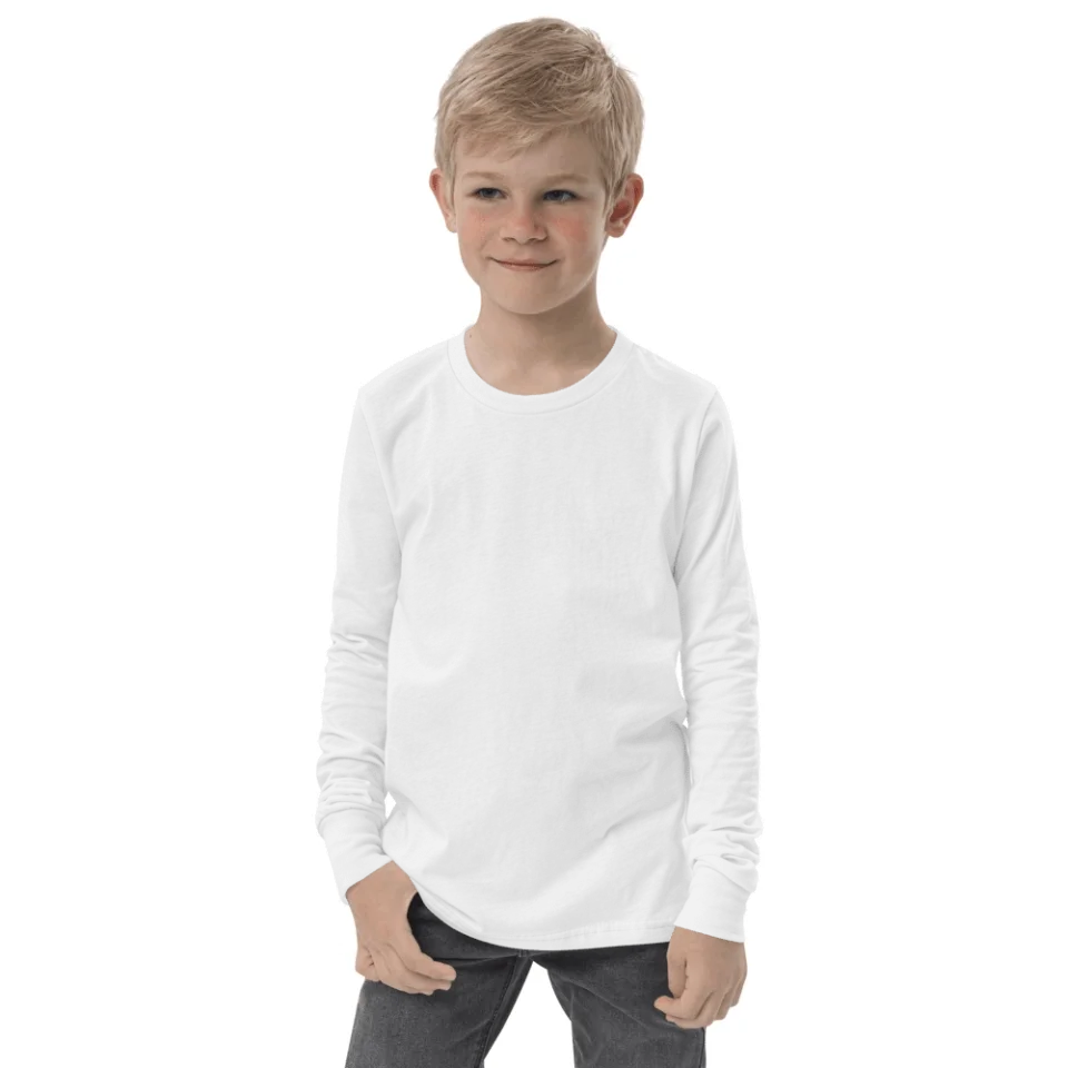 Youth Long Sleeve Tee with Custom Map | Soft & Durable Cotton Shirt for Kids