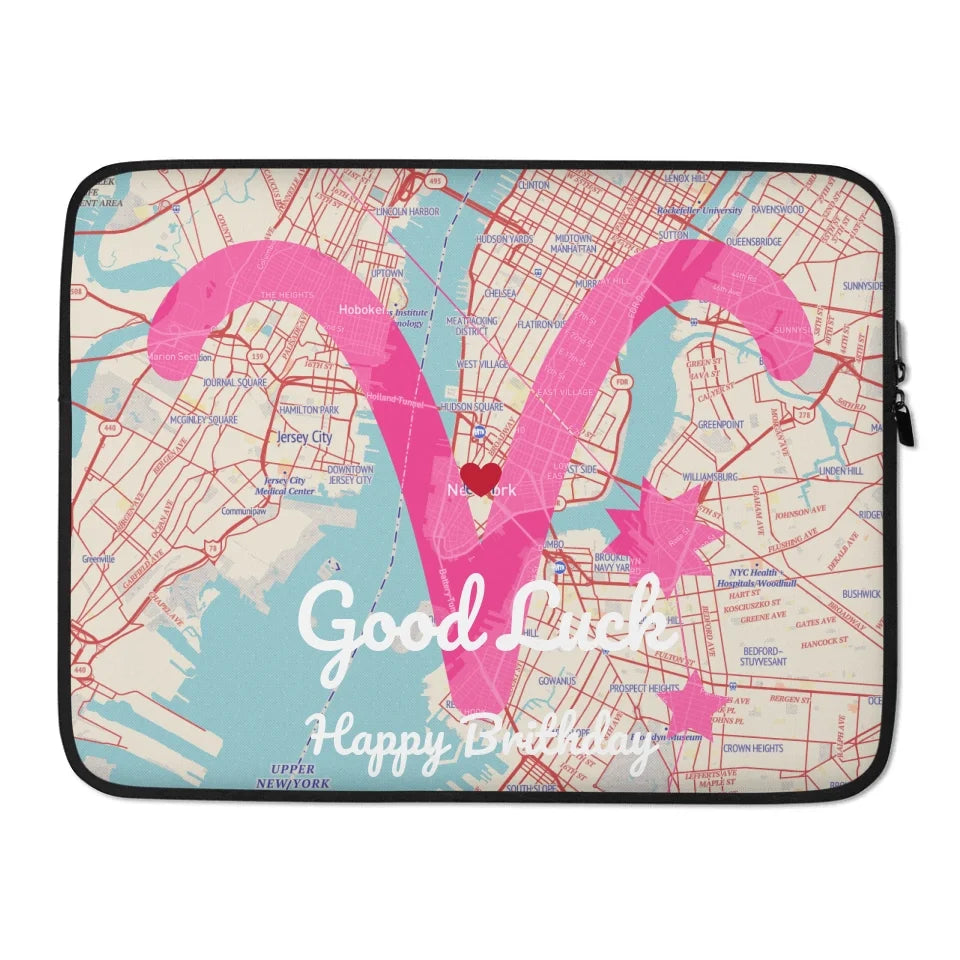 Custom Laptop Sleeve | Personalized Map Design for Travel-Ready Protection