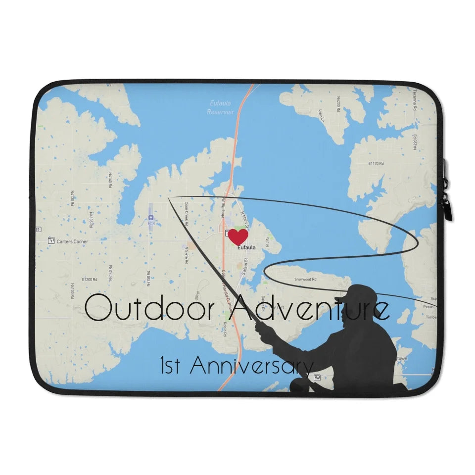 Custom Laptop Sleeve | Personalized Map Design for Travel-Ready Protection