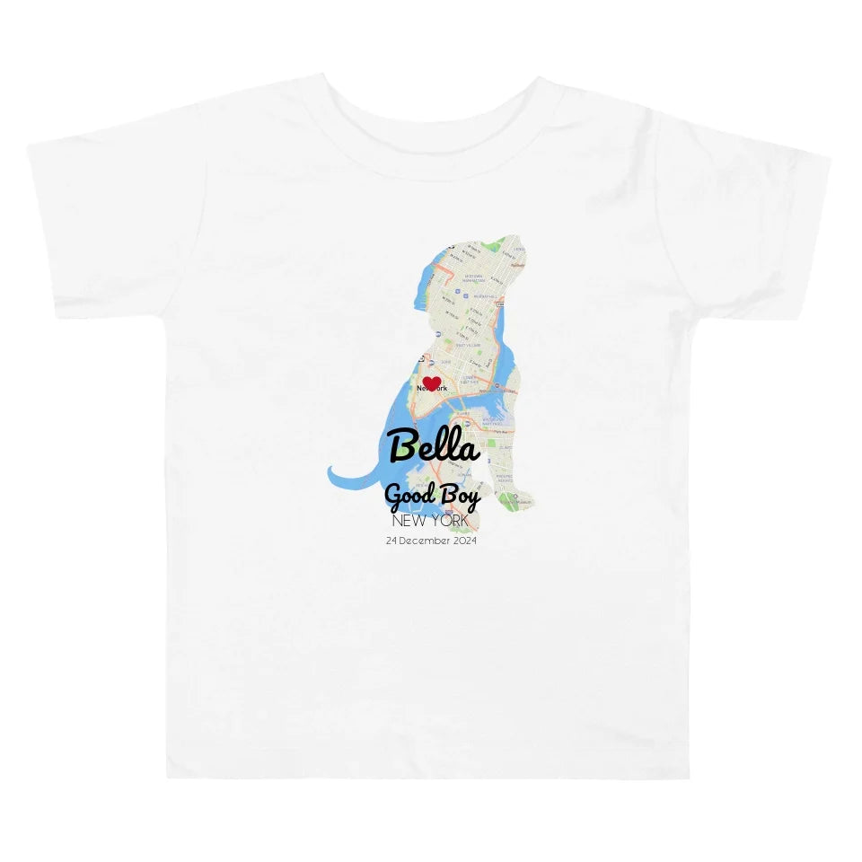 Custom Toddler T-Shirt with Personalized Map | Soft Cotton Tee for Everyday Adventures