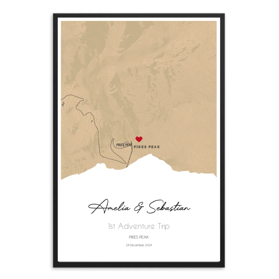 Personalized Map Framed Poster | Custom Enhanced Matte Paper for Special Moments