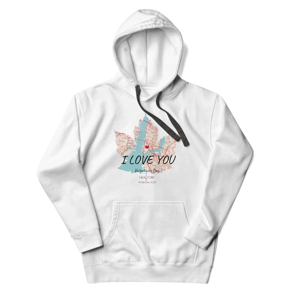 Custom Map Premium Hoodie | Personalized Unisex Hoodie for Comfort and Style