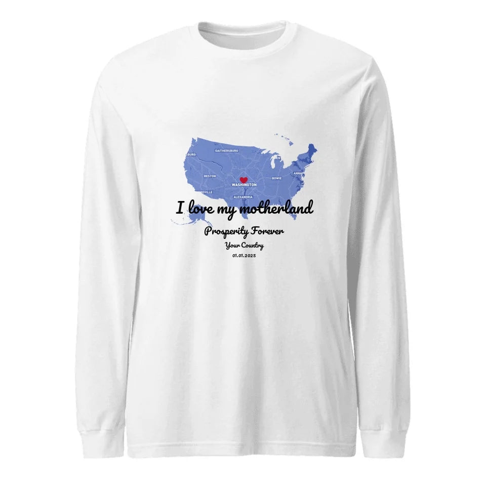 Personalized Map Long Sleeve Tee | Capture Your Memories in Style