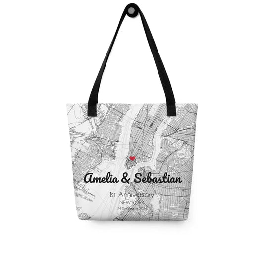 Custom Map Tote Bag | Personalized All-Over Print Bag for Everyday Adventures